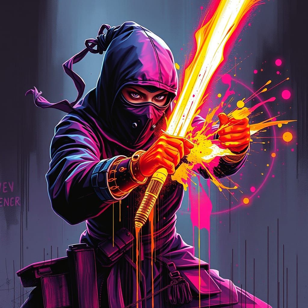 female ninja  darkness fight