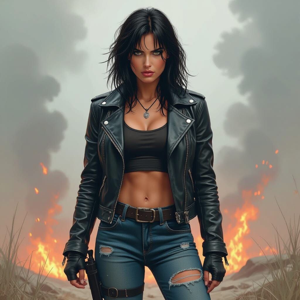 Xena: Warrior Princess in Cyberpunk Style