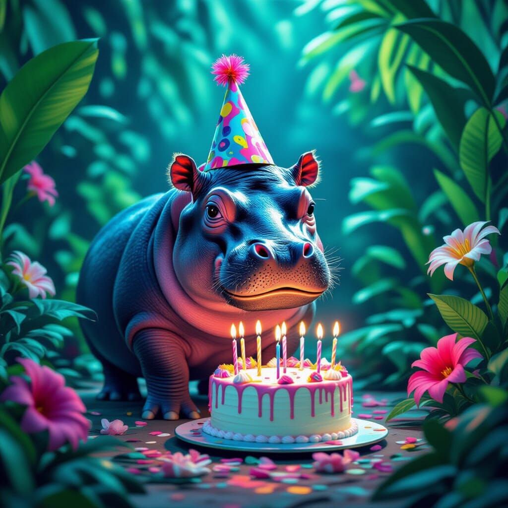 Pygmy Hippo's Neon Birthday in Thailand