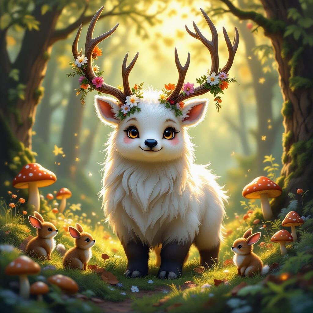 Enchanted Forest Beast in Golden Sunlight