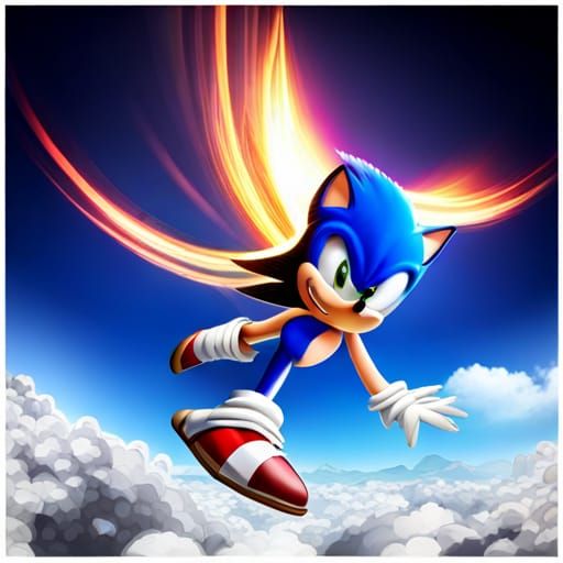 Stylized Sonic the Hedgehog Illustration