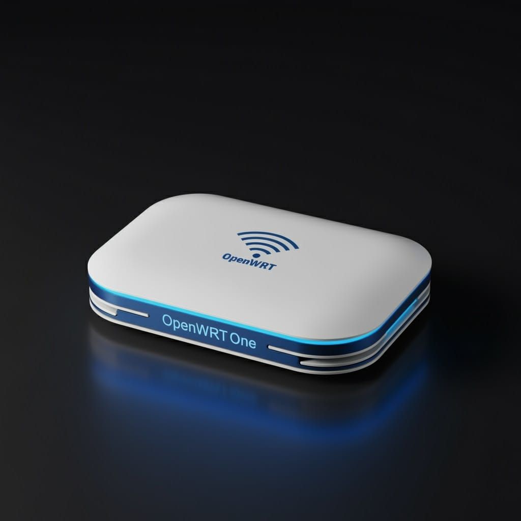 Cyberpunk OpenWRT Router in Virtual Space