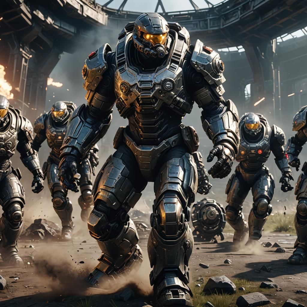 Sci-Fi Gears of War Football Clash in 3D