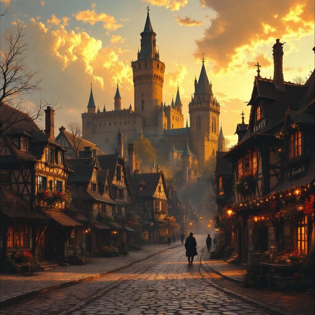 Medieval Castle at Golden Hour