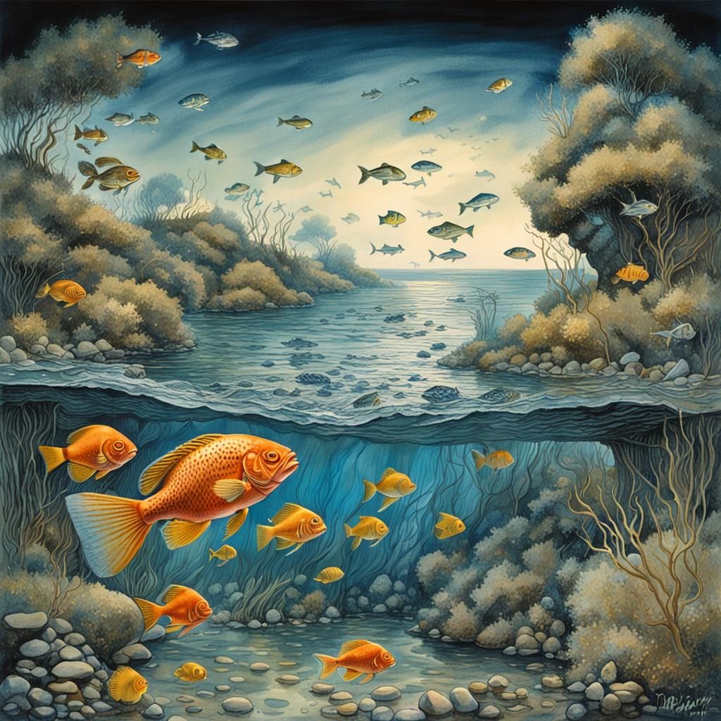 Sunken Galleon Habitat, Storybook Illustration