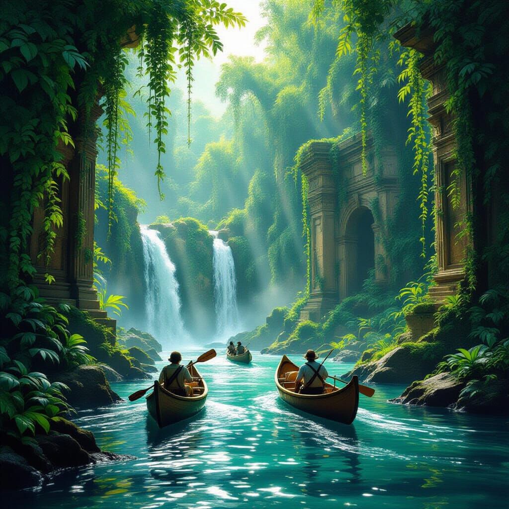 Jungle River Reveals Overgrown Roman Ruins in Digital Painti...