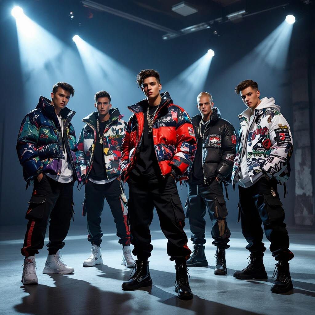 Stylish Young Men in Avant-Garde Streetwear Fashion Shoot