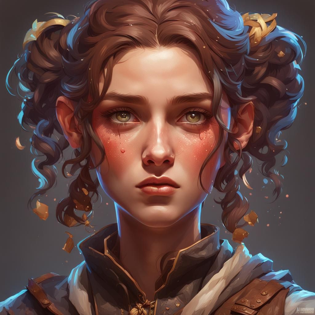 Hyperdetailed Portrait of a Brownie in Art Nouveau Style