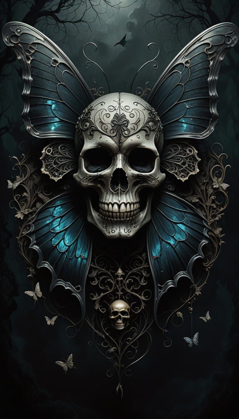 Mysterious Butterfly in Dark Fantasy Setting