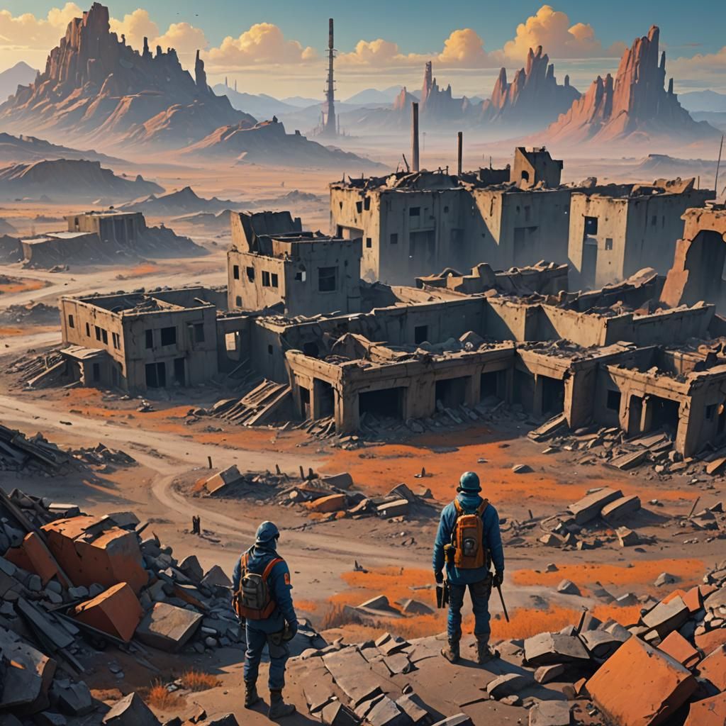 Post-Apocalyptic Survivor in Barren Wasteland