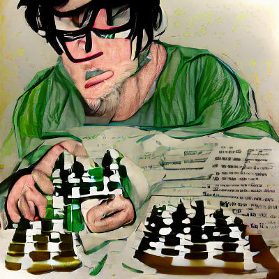Man Contemplating Chess Move