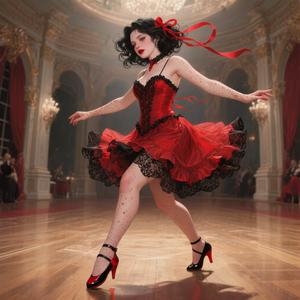 Fantasy Wench Dancing in Ballroom