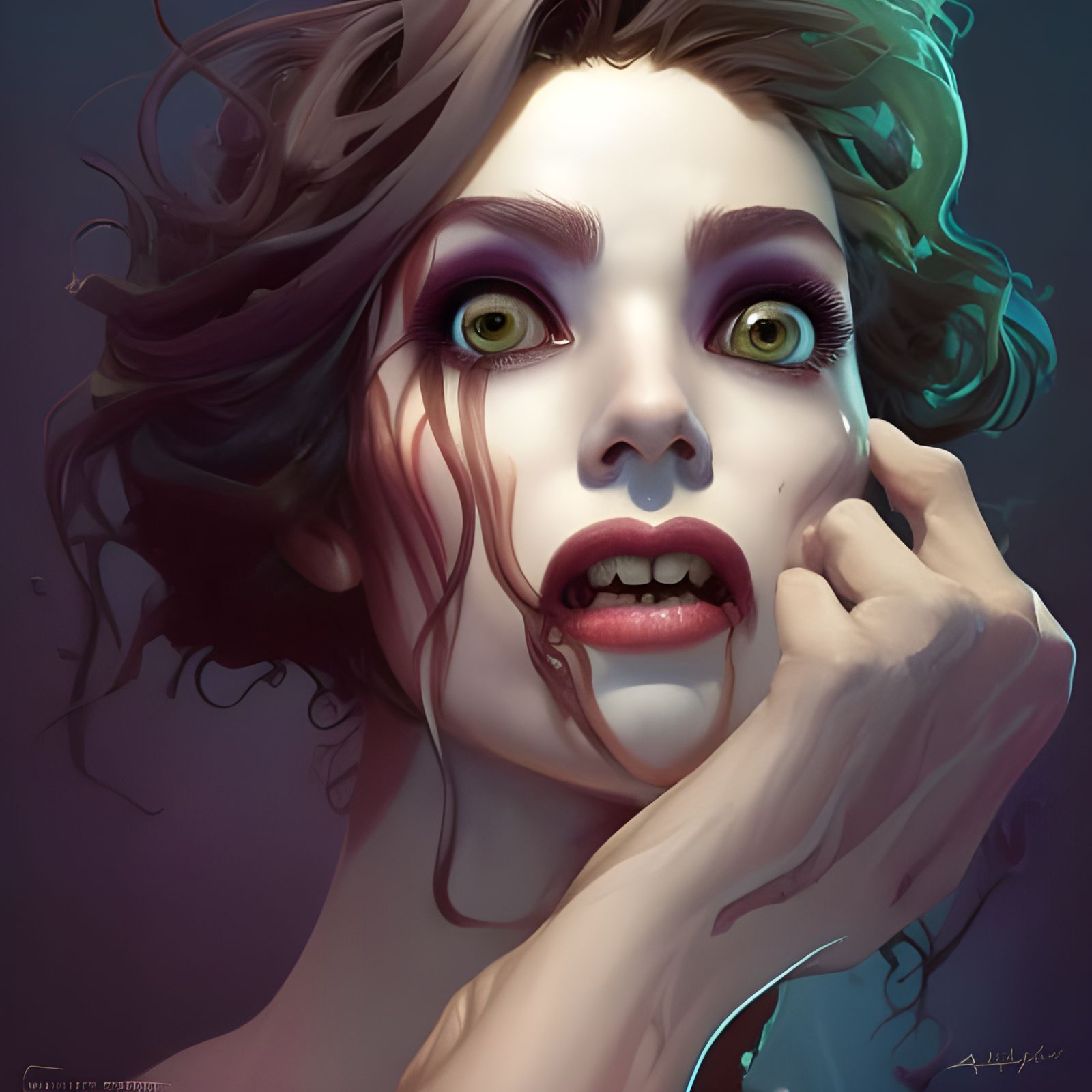 Tim Burtonesque Portrait in Hyperdetailed Style