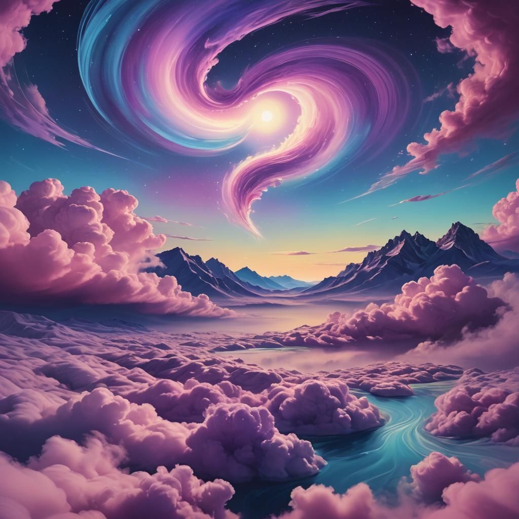Surreal Infinity Symbol in Dreamlike Digital Painting
