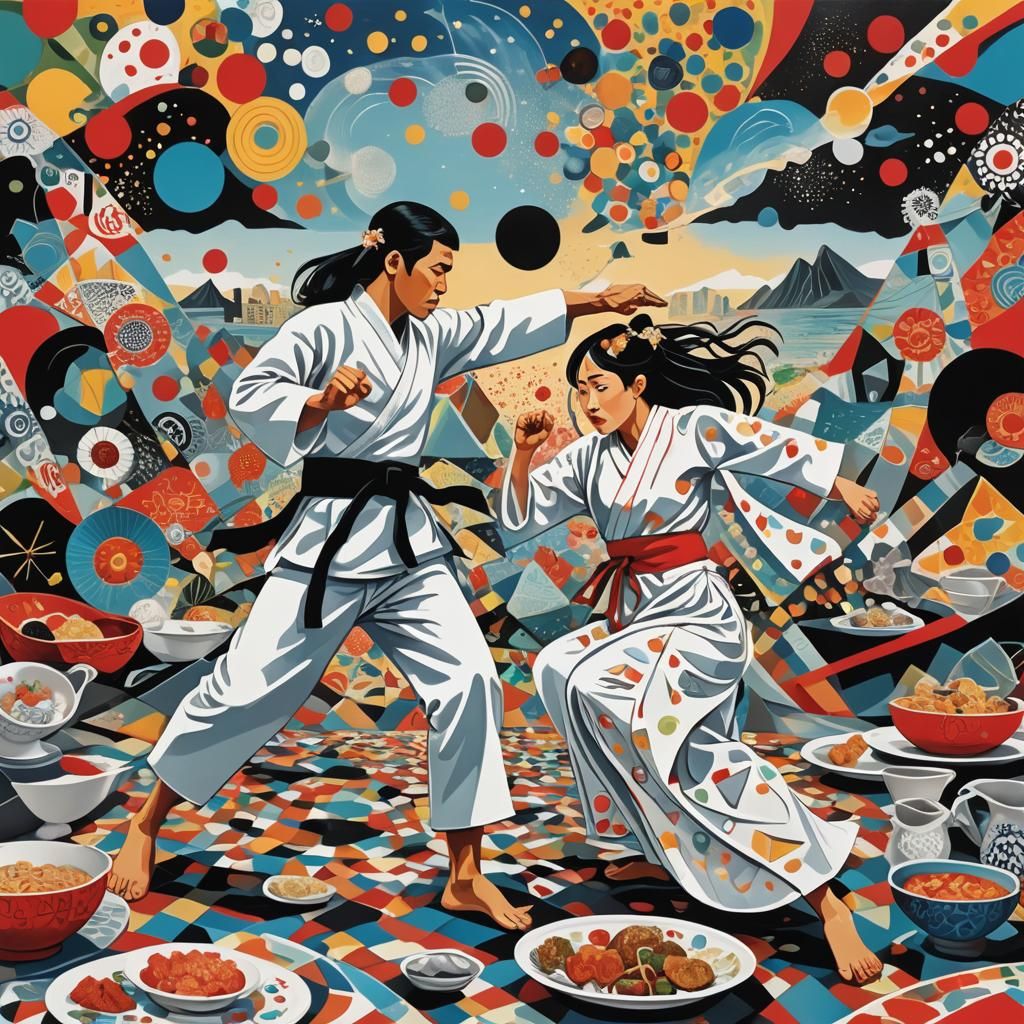 Surreal Karate Battle Between Bride and Groom