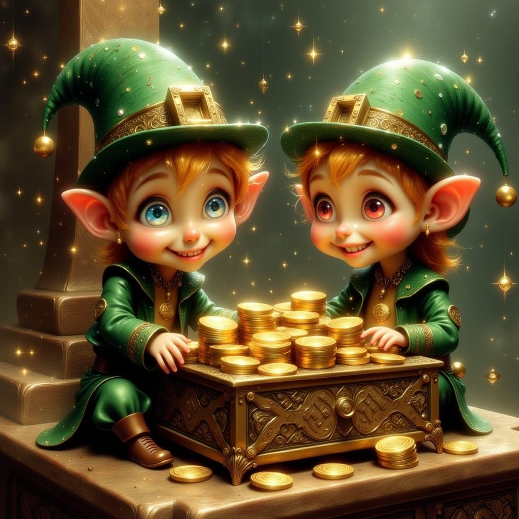 Mischief in the Cash Register: Two Tiny Leprechauns Count Go...