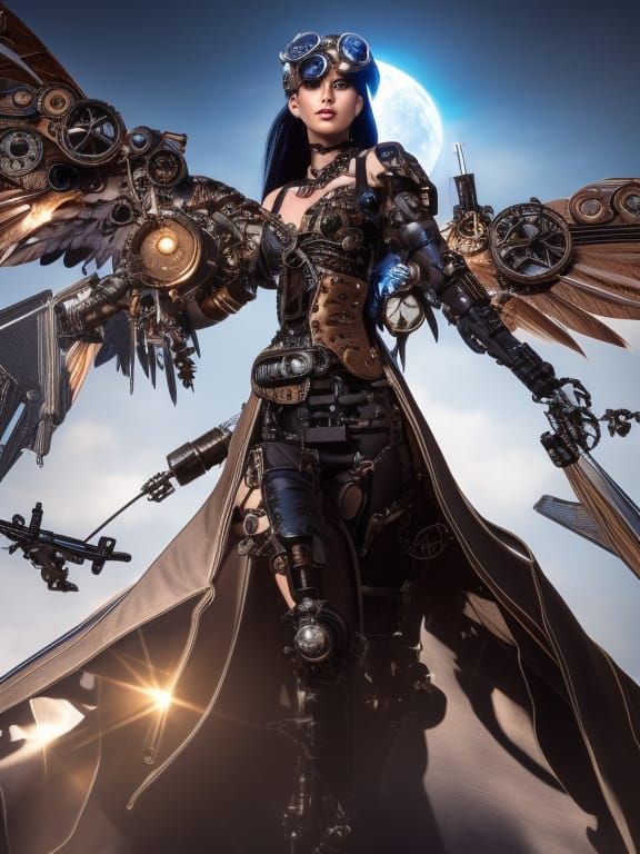 Steampunk Cyborg Harpy