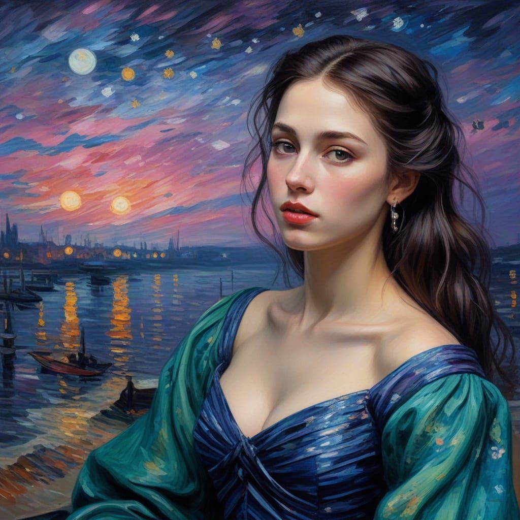 Lady of the Night in an Iridescent Galaxy