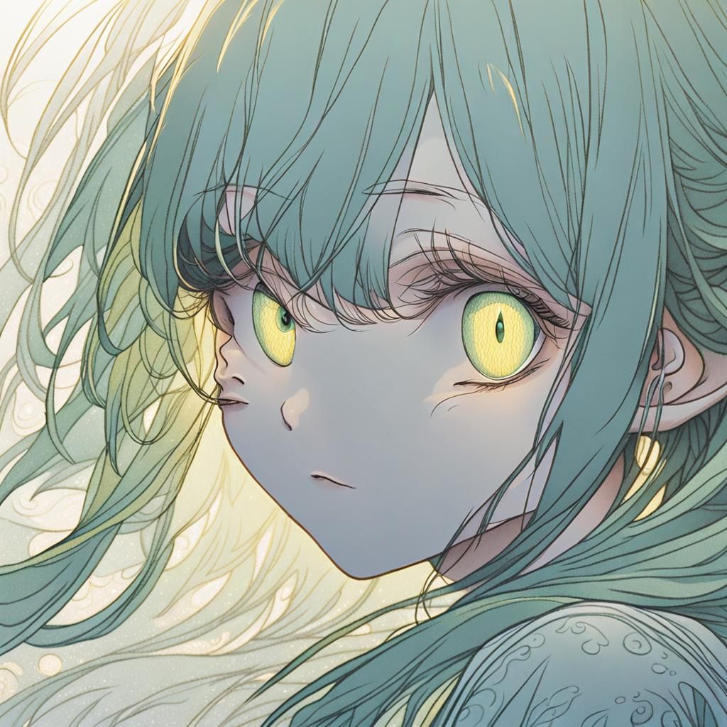 Anime Girl Portrait in Pencil Sketch Style