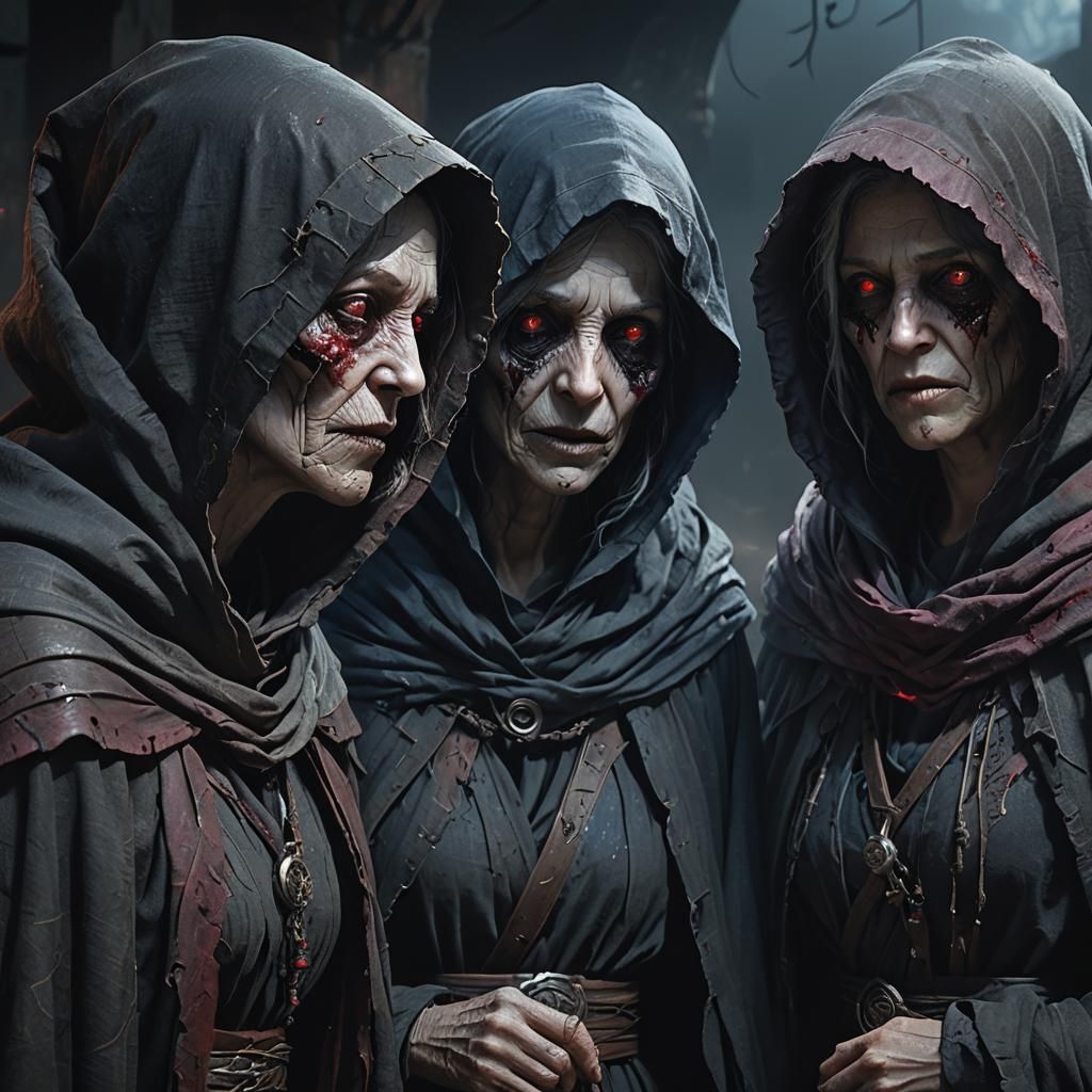 Eerie Faceless Figures in Dark Fantasy Style