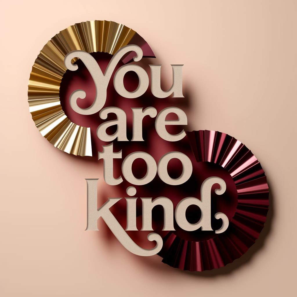 Handcrafted Typography in 3D Kraft Paper with Metallic Accen...