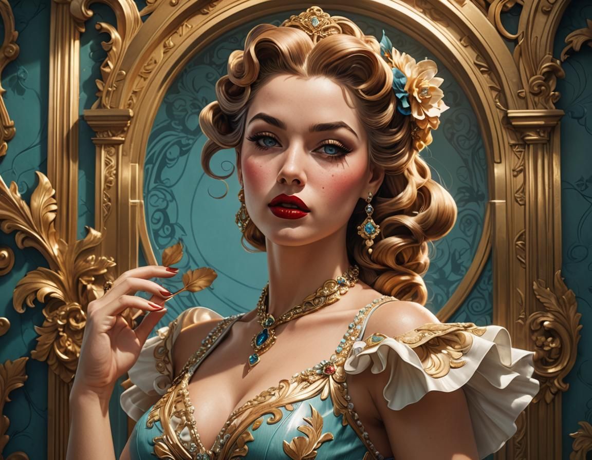 Alberto Vargas inspired elegant beauty...