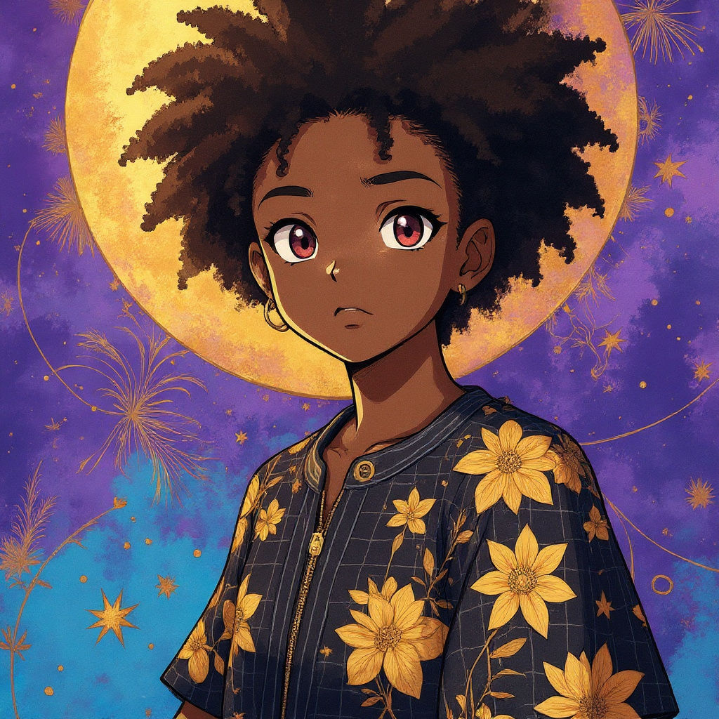Striking Digital Portrait in Anime Style