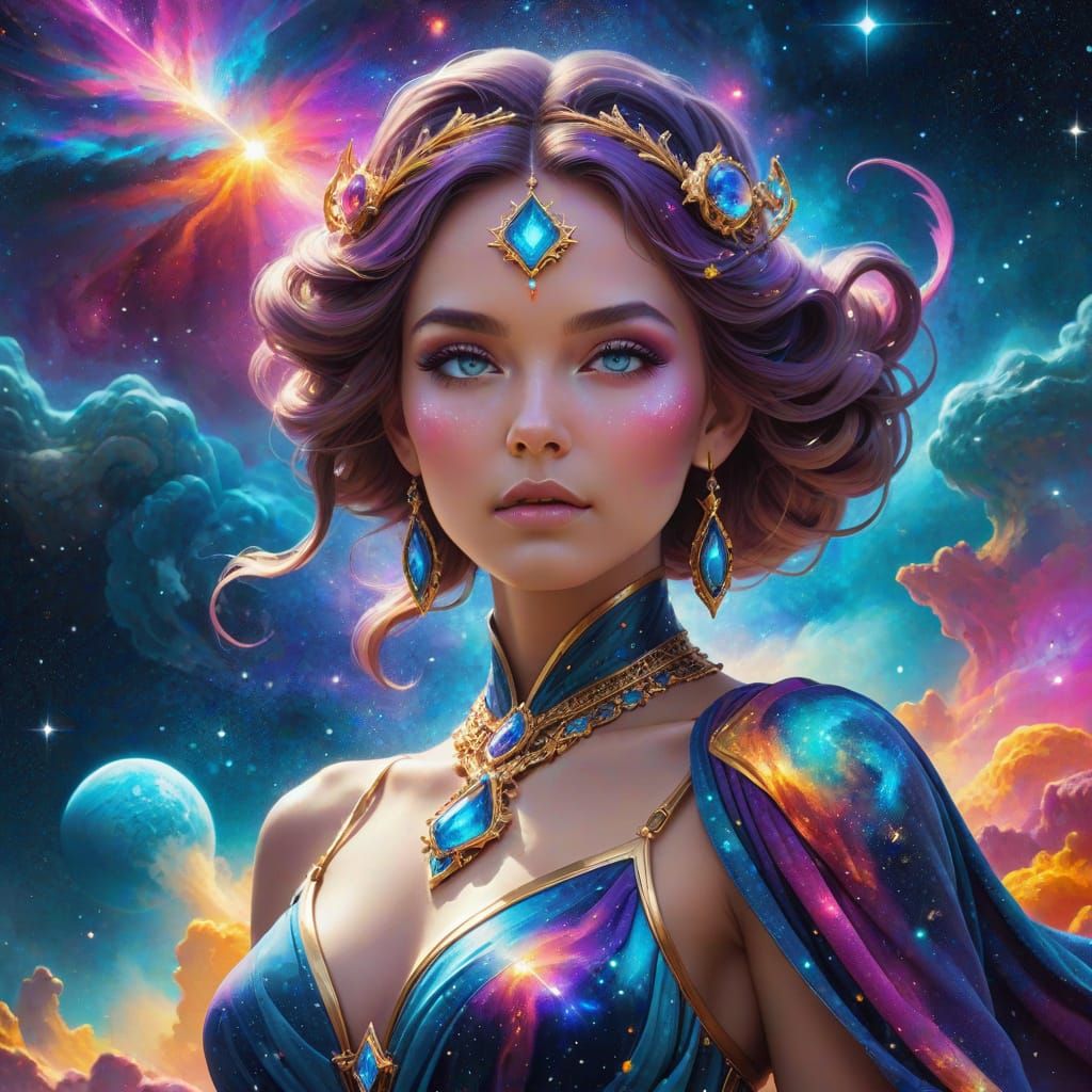 Majestic Cosmic Entity in Artgerm Style