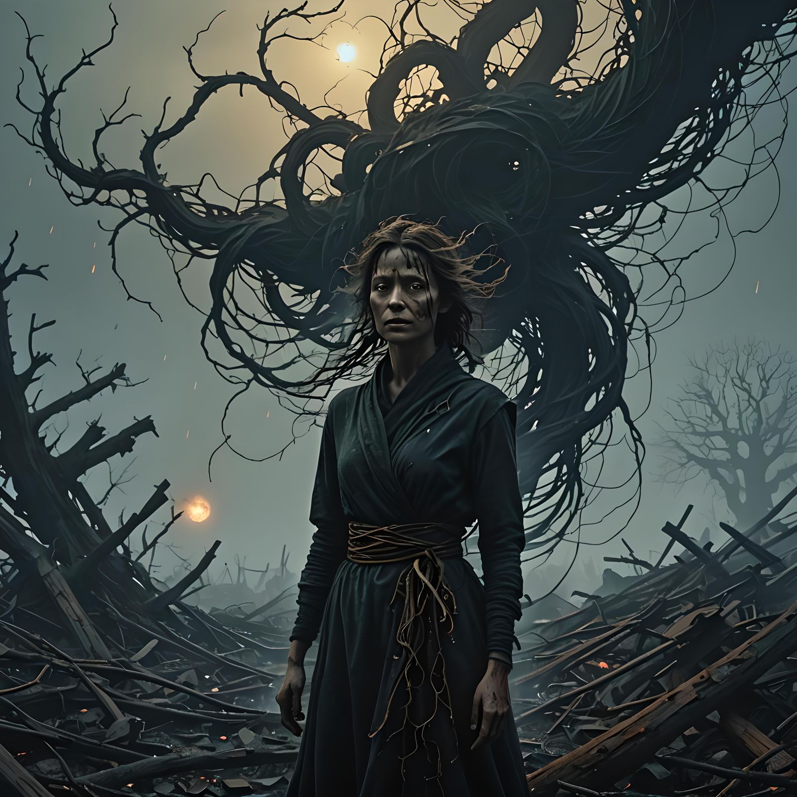 Wind Goddess as Dark Sci-Fi Spirit