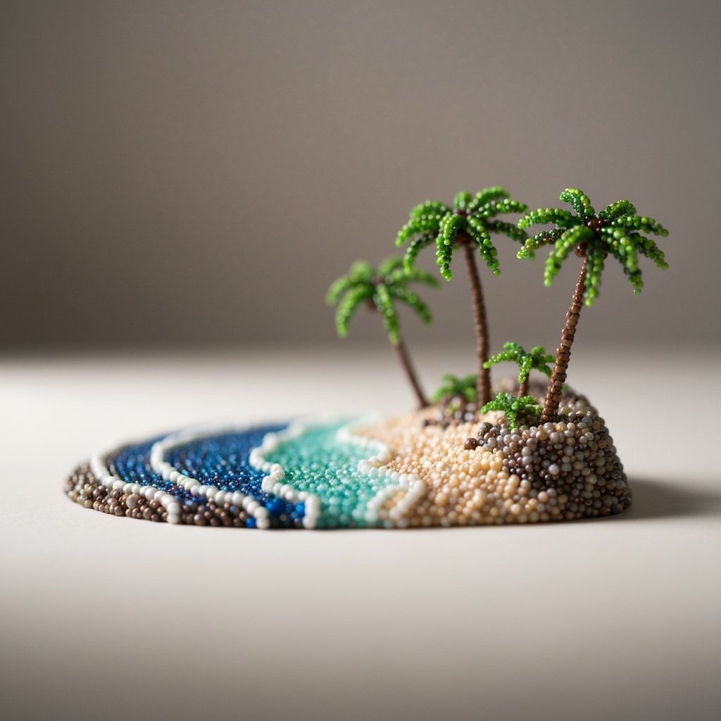 Beaded Miniature Ocean Beach Scene