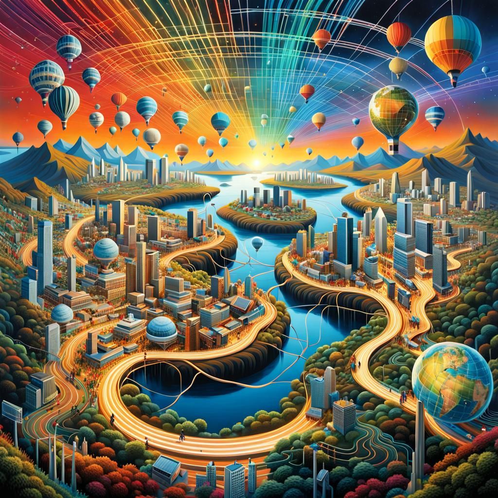 Maximalist Internet Landscape with Global Connections