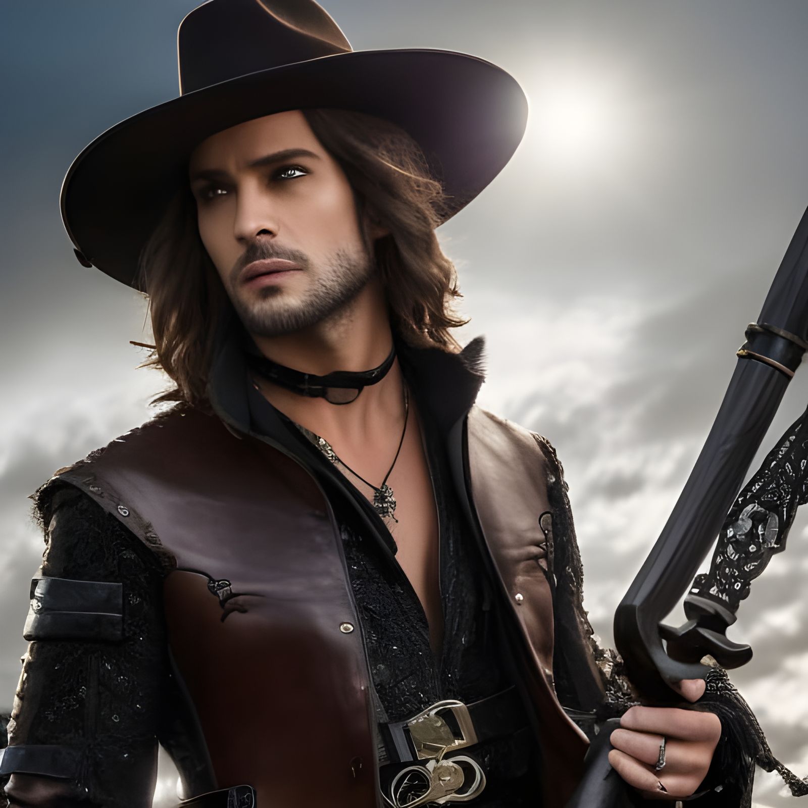 Vampire Hunter: Hyperdetailed Fantasy Portrait