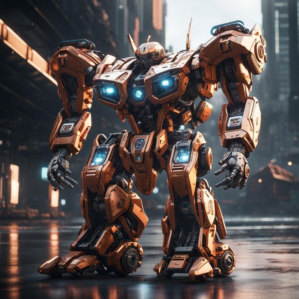 Futuristic Autobot Mech Render in Sci-Fi Style