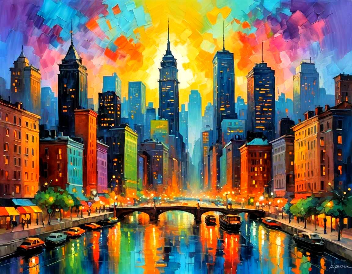 Expressionist Oil Painting with Impasto Texture