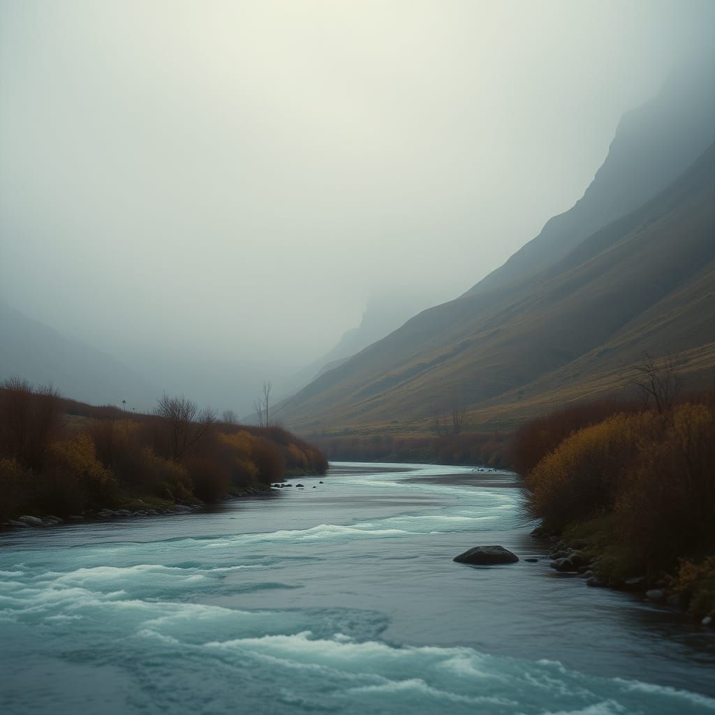 Mystical River Landscape in Cinematic Style