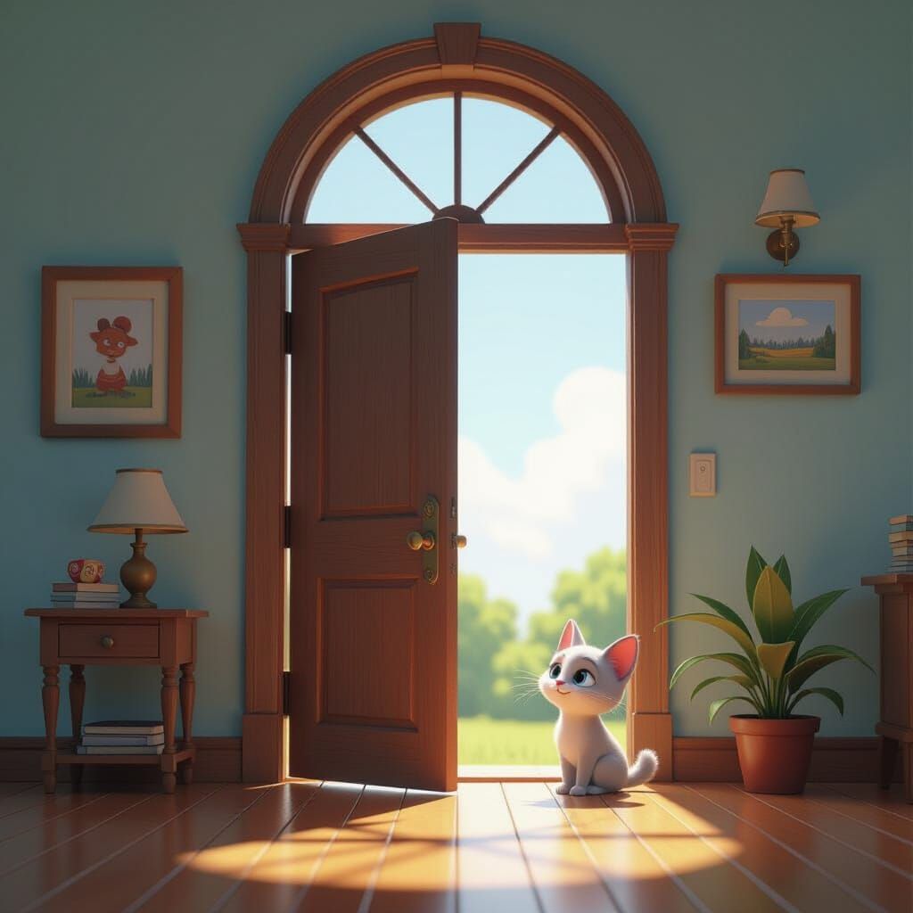Pixar Style Dogs in Bright Gradient Background
