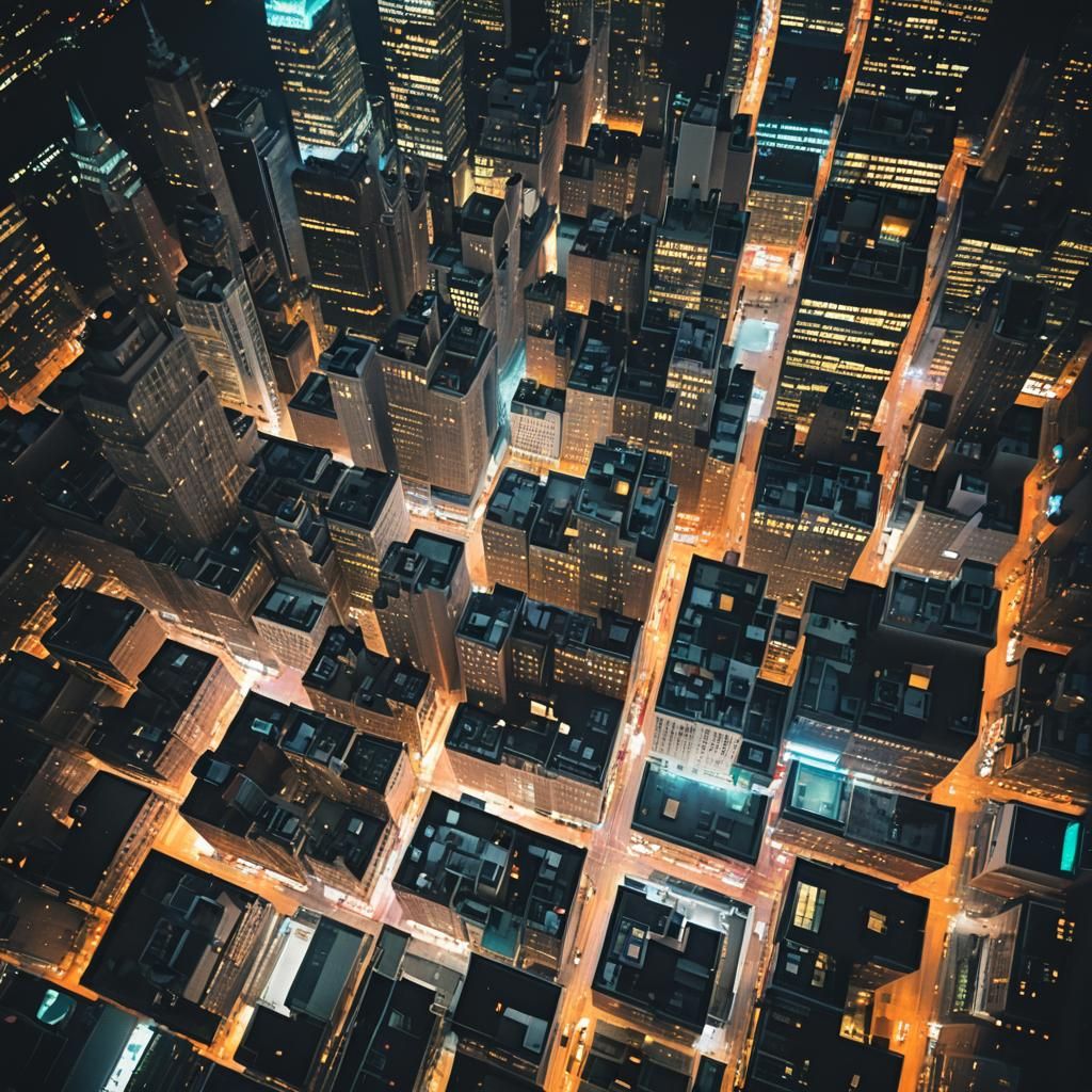 NYC Night View with Neon Lights: Professional Photography