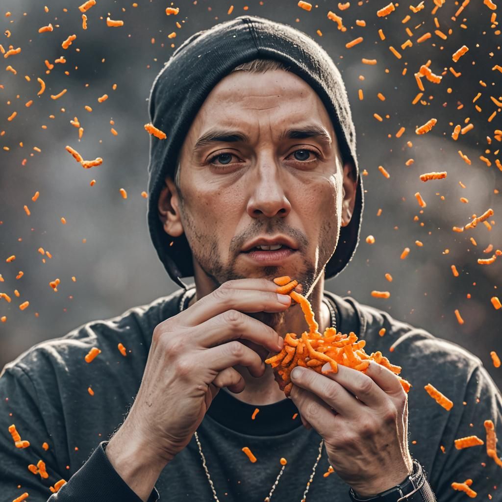 Eminem Eats Cheetos: Professional Photography