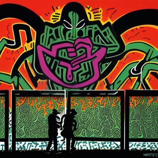 Graffiti Art: Gates Close on Flower Forest