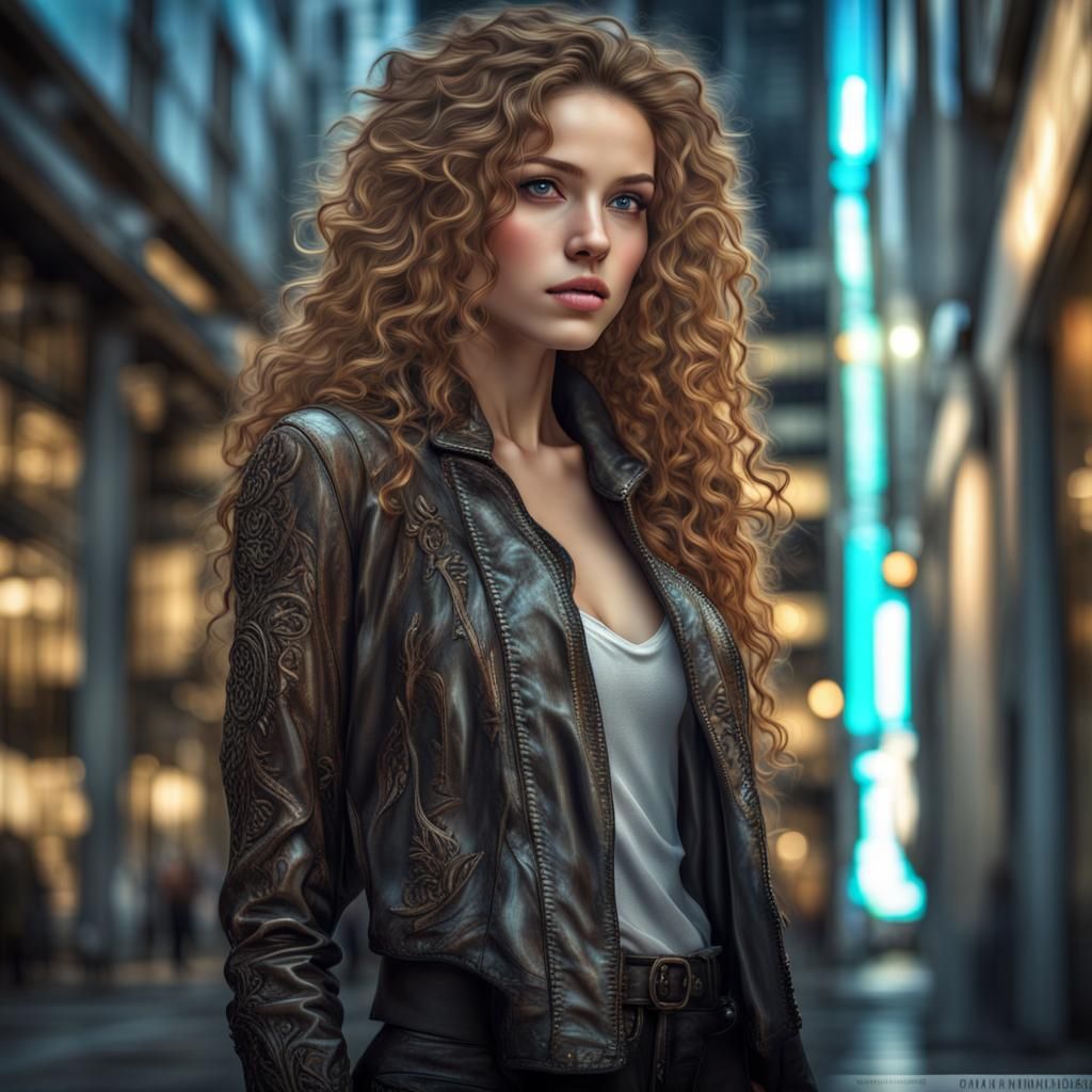 Ethereal Scottish Girl with Bronze Hair, Splash Art