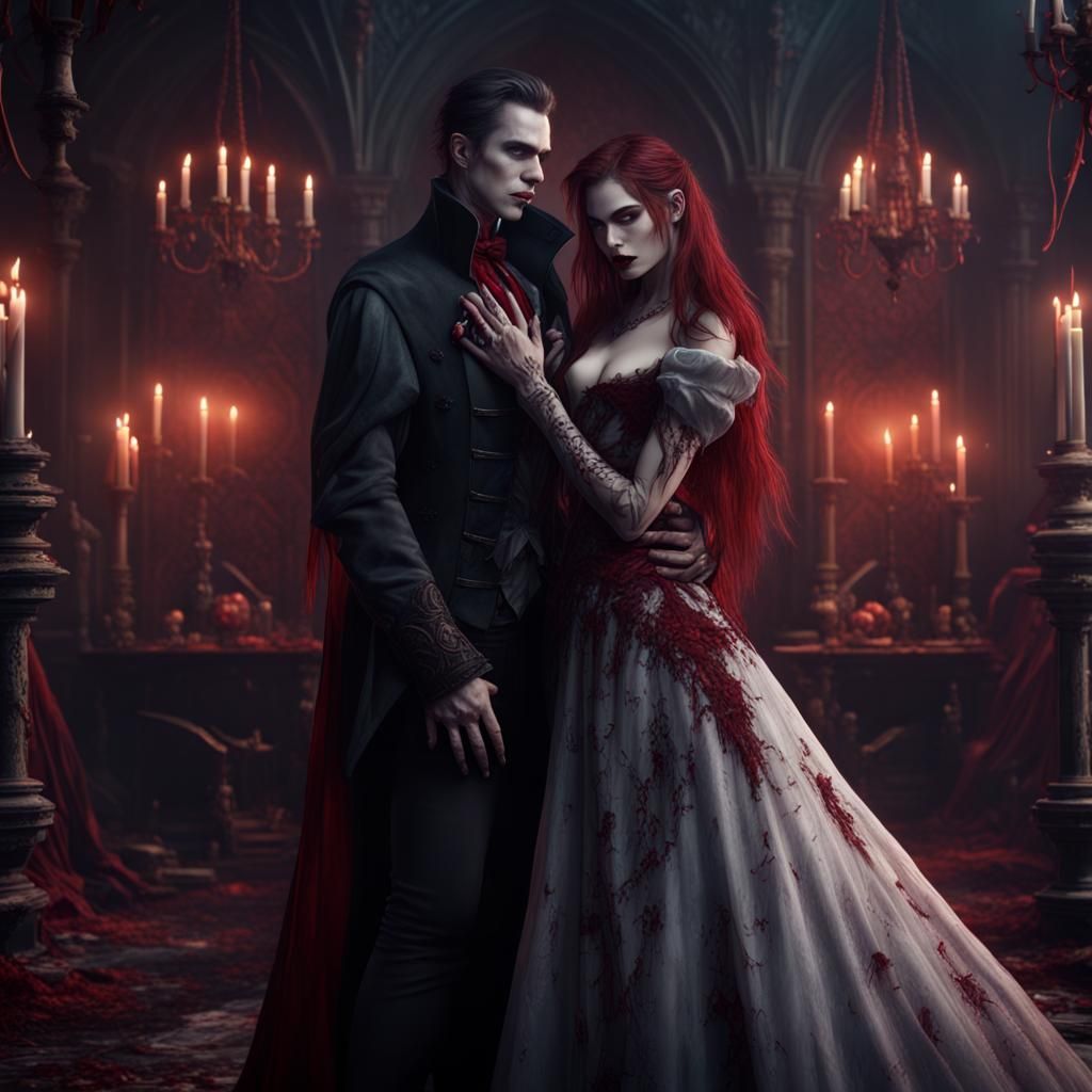 Vampire Lovers in Dark Fantasy Concept Art