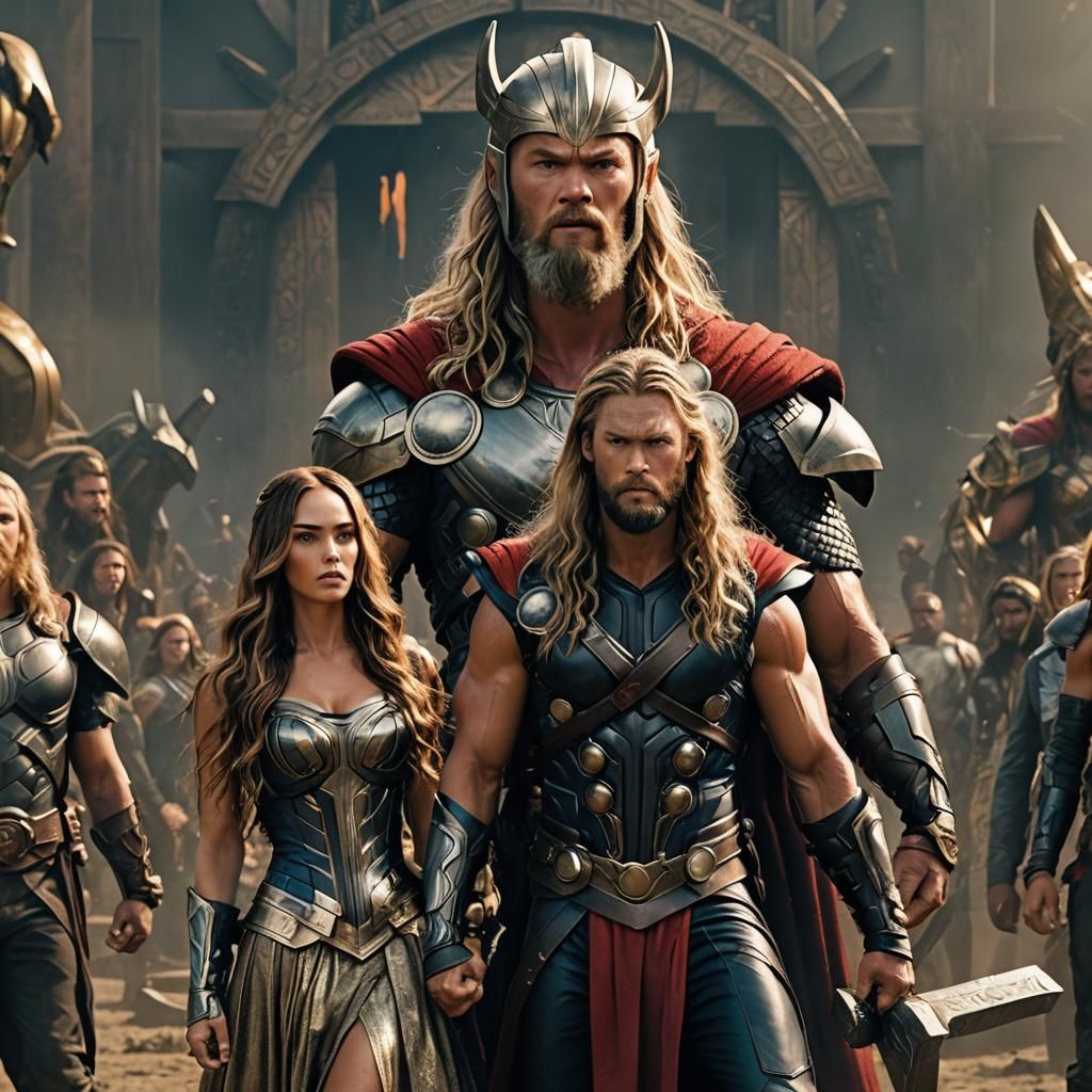 Thor and Megan Fox: Epic Warriors in a Magical Realm