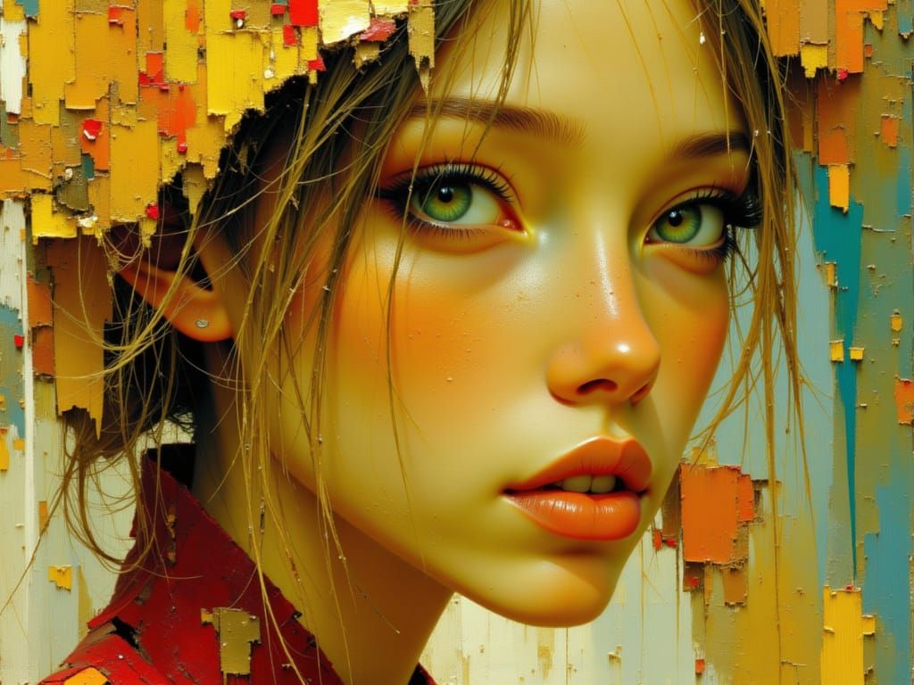 Young Woman Lost in Thought in Luxembourg Park, Paris