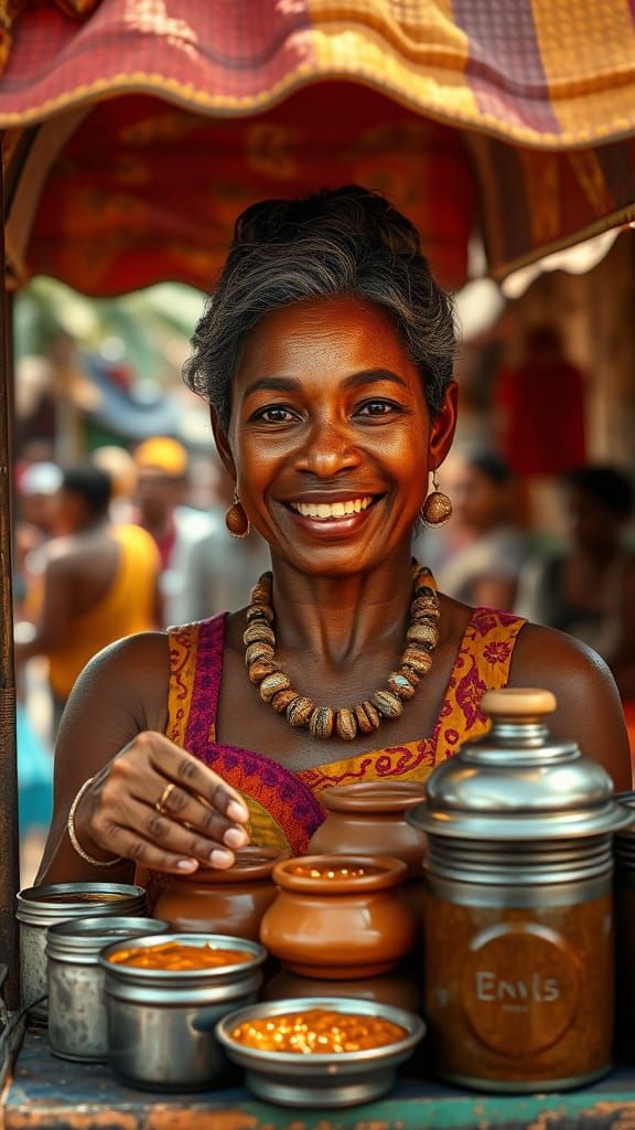Woman Showcases Vibrant, Handcrafted Goods in Tropical Marke...