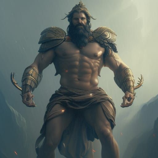 Zeus, God of Thunder: Dark Fantasy Art