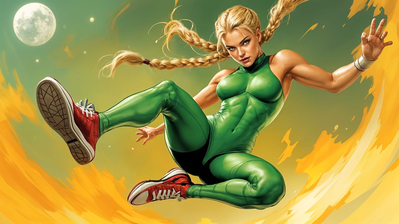 Action Cammy in Cyberpunk Comic Book Style