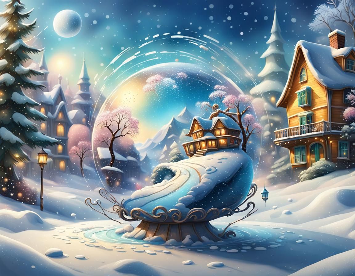 Enchanting Snowflakes Swirling in a Whimsical World