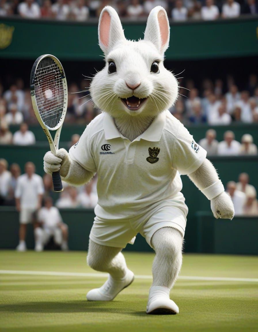 Anthropomorphic Animals Clash at Wimbledon Finals