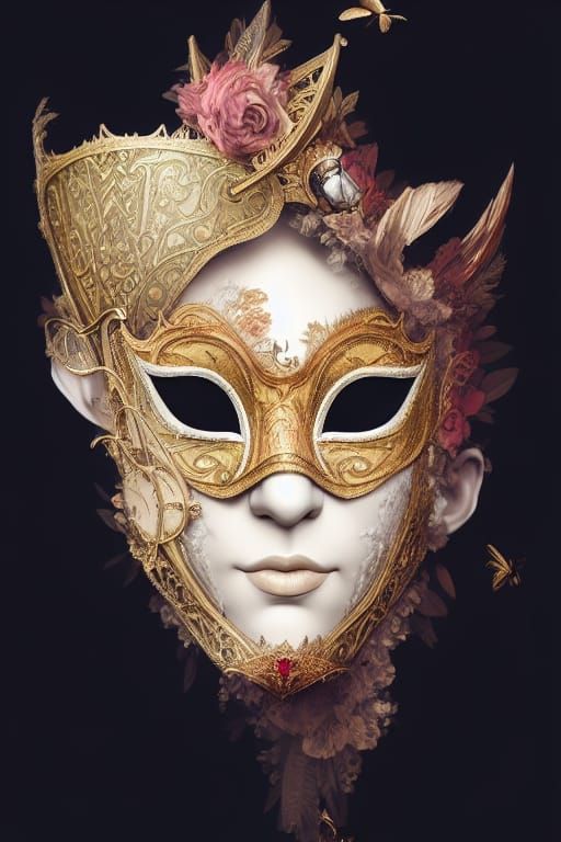 Intricate Masquerade Inside Venetian Mask