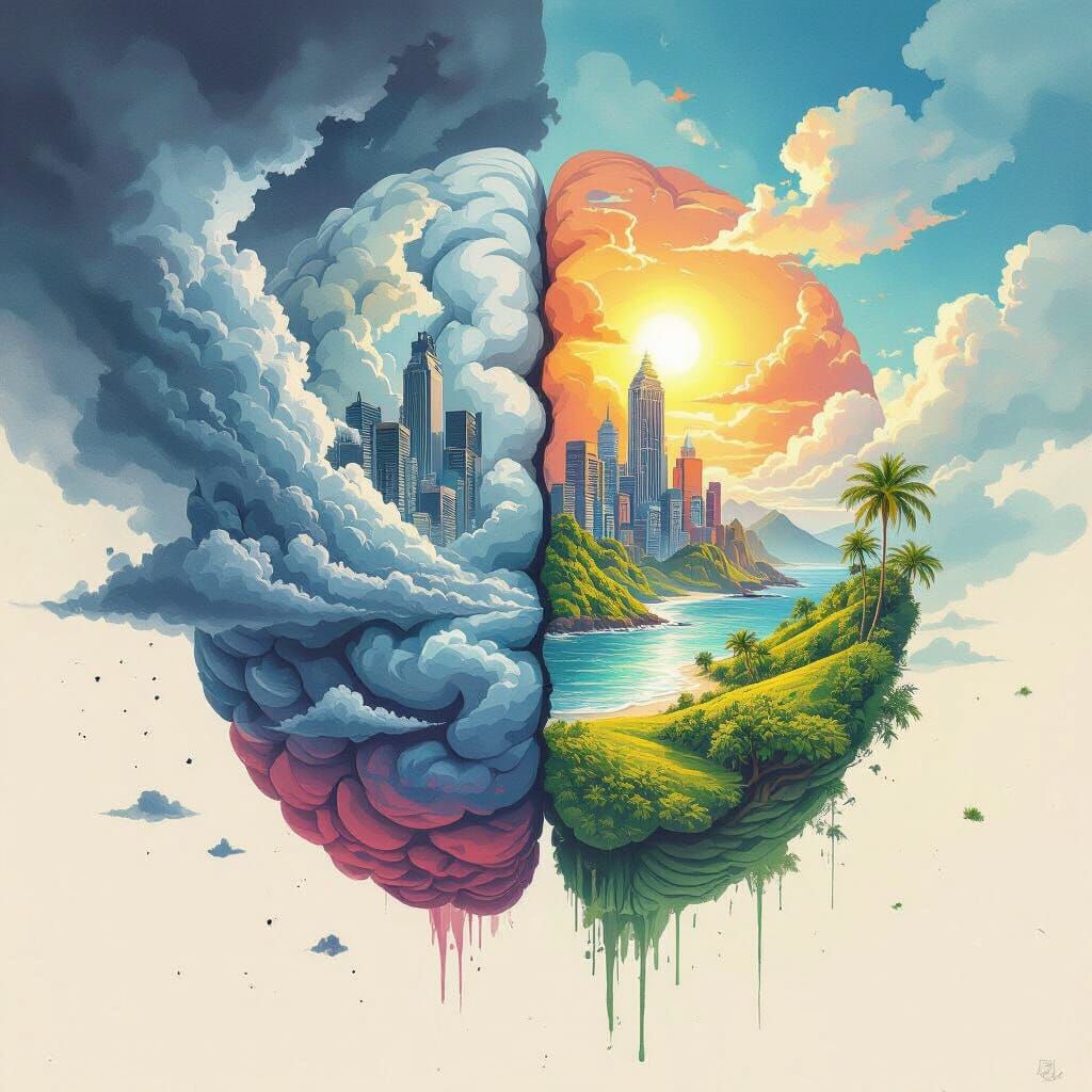Brain Divided: City Chaos Meets Island Serenity